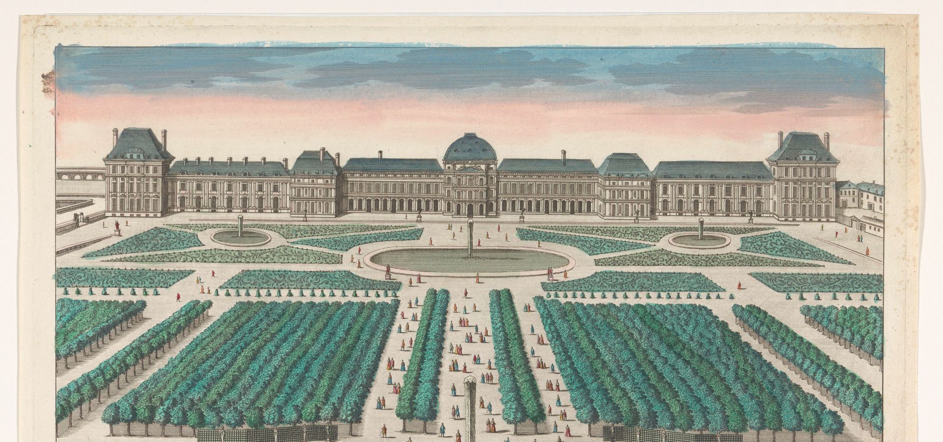 Le jardin des Tuilleries en face du Palais du Louvre à Paris