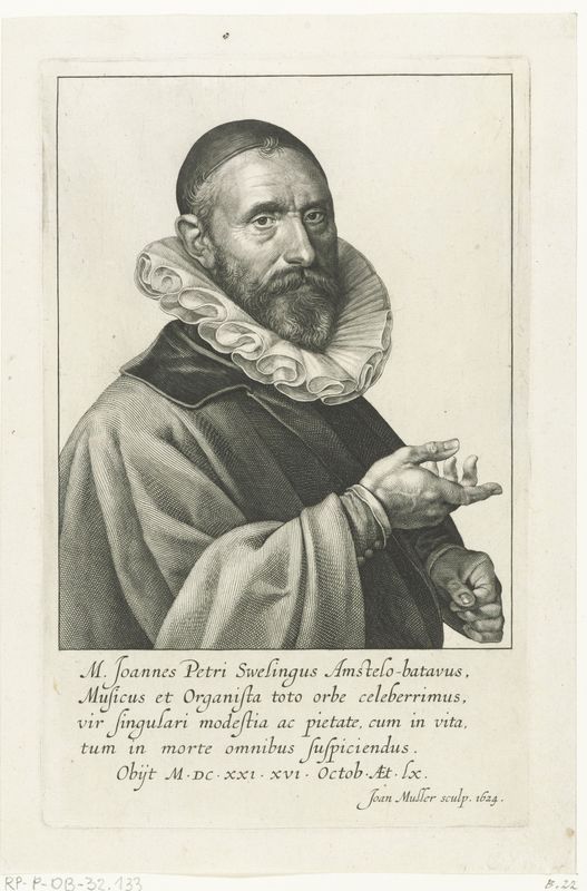 Sweelinck (gravure Jan Harmensz. Muller 1624)