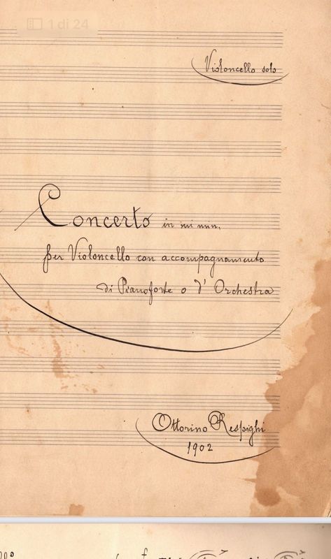 Excerpt from the Respighi score