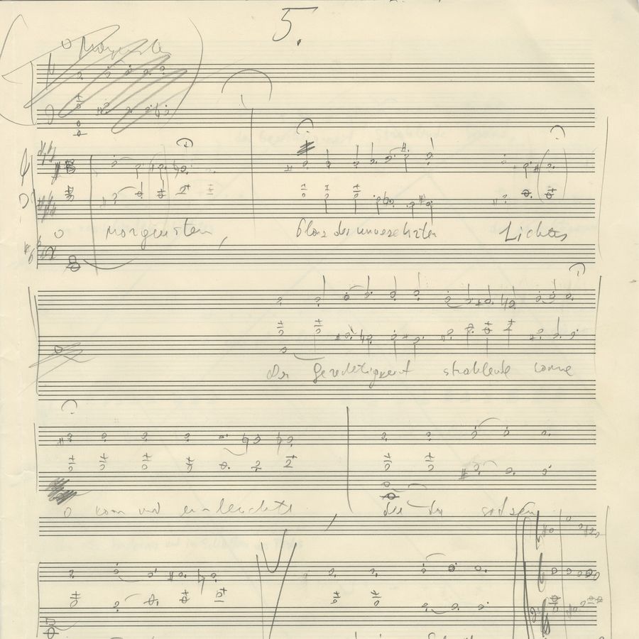 Arvo Pärt partituur (beeld: Arvo Pärt Centre)